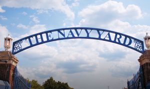 the navy yard entrance sign