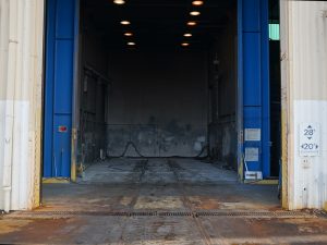 Empty ship painting dock